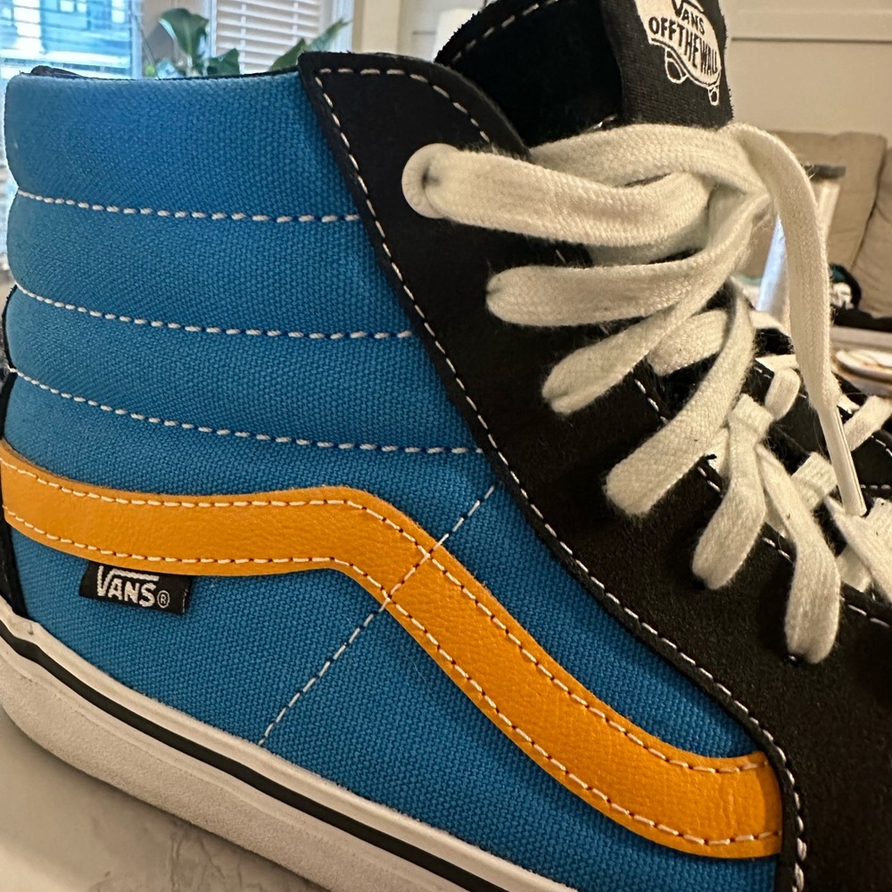 Vans Sk8-Hi Pro 'Knee Slide' - blue/black/yellow 10.5 Mens